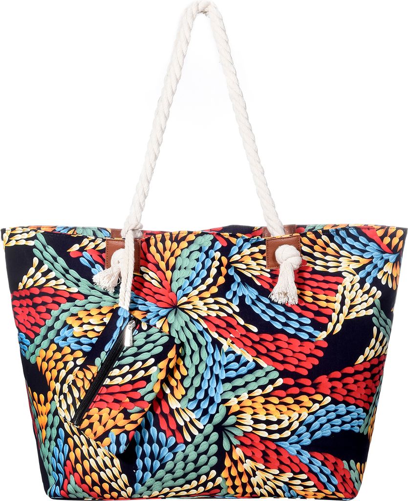 Große Strandtasche wasserabweisend mit Reißverschluss - Bunte Welt