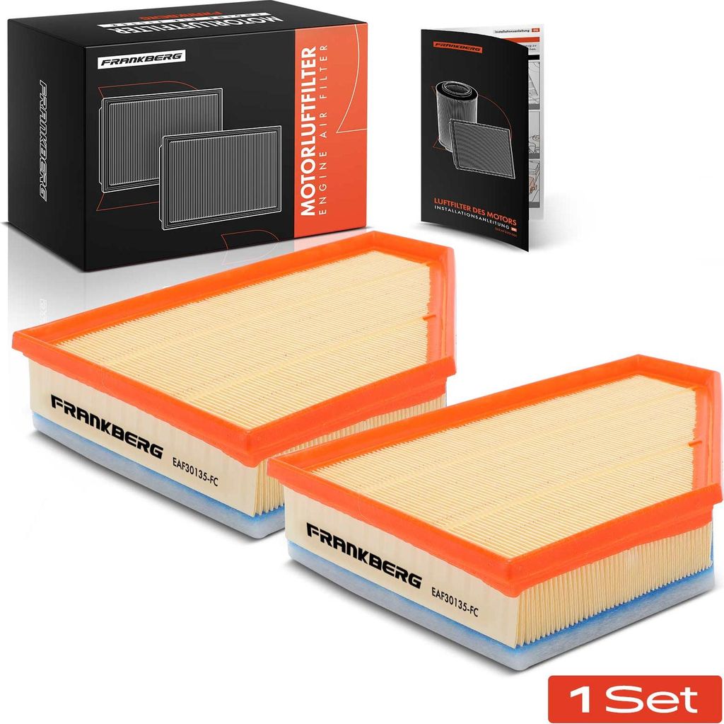 Frankberg 2x Luftfilter Filtereinsatz für BMW 3er E90 E91 E92 E93 1er E81 E82 E87 E88 X1
