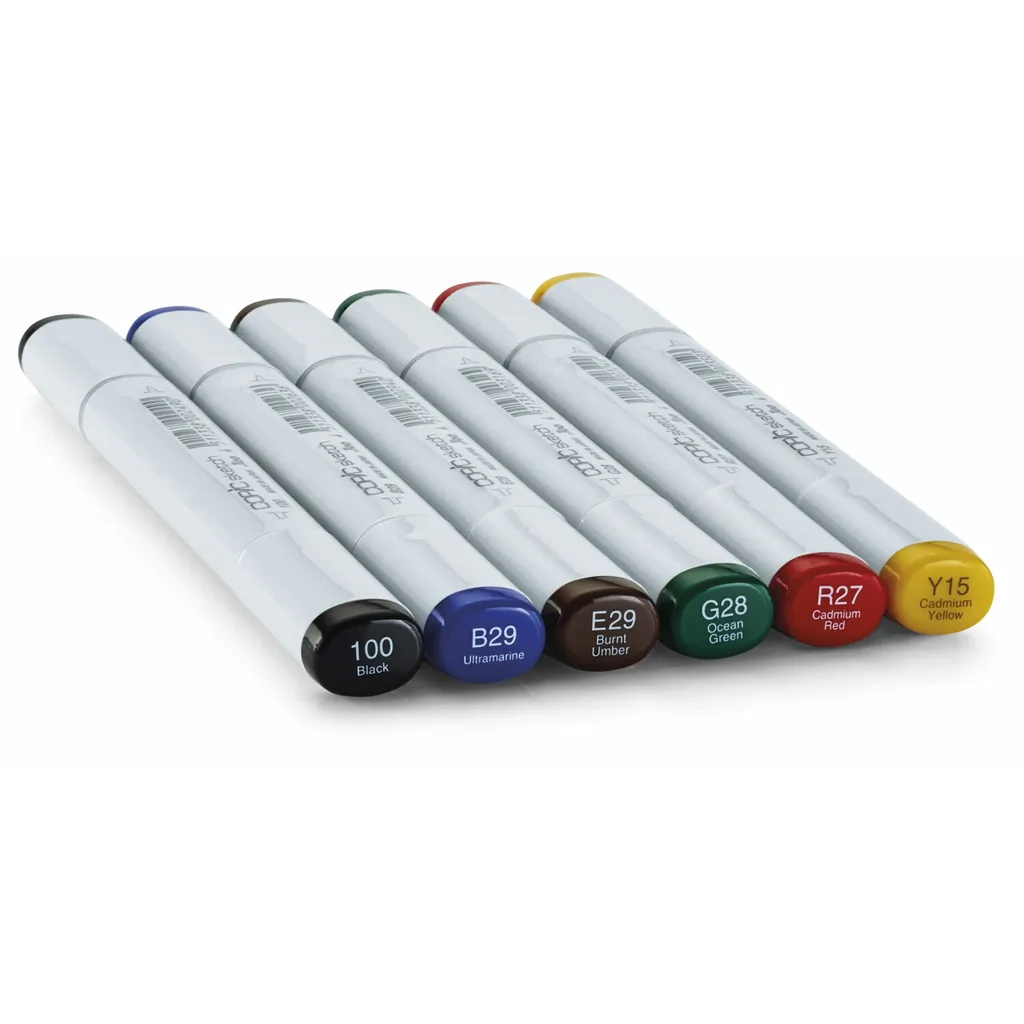Set de 6 Feutres à Alcool Copic Sketch Bold Primaries Nuances de Base - 3