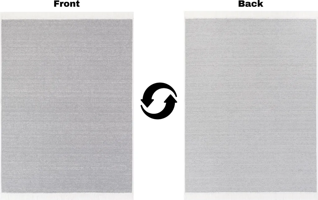 Tapis AZTECA gris uni 120 x 170 cm - Design épuré avec franges