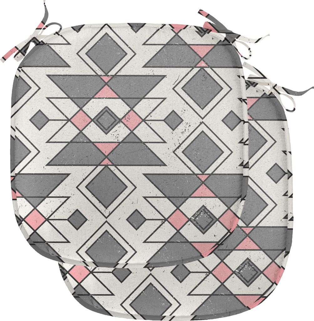 ABAKUHAUS Abstrakt Polster für Esszimmerstühle, Geometrische Aztec Ethnic, Dekoratives wasserfestes Kissen mit Riemen für Küchensitze, 40 cm x ...