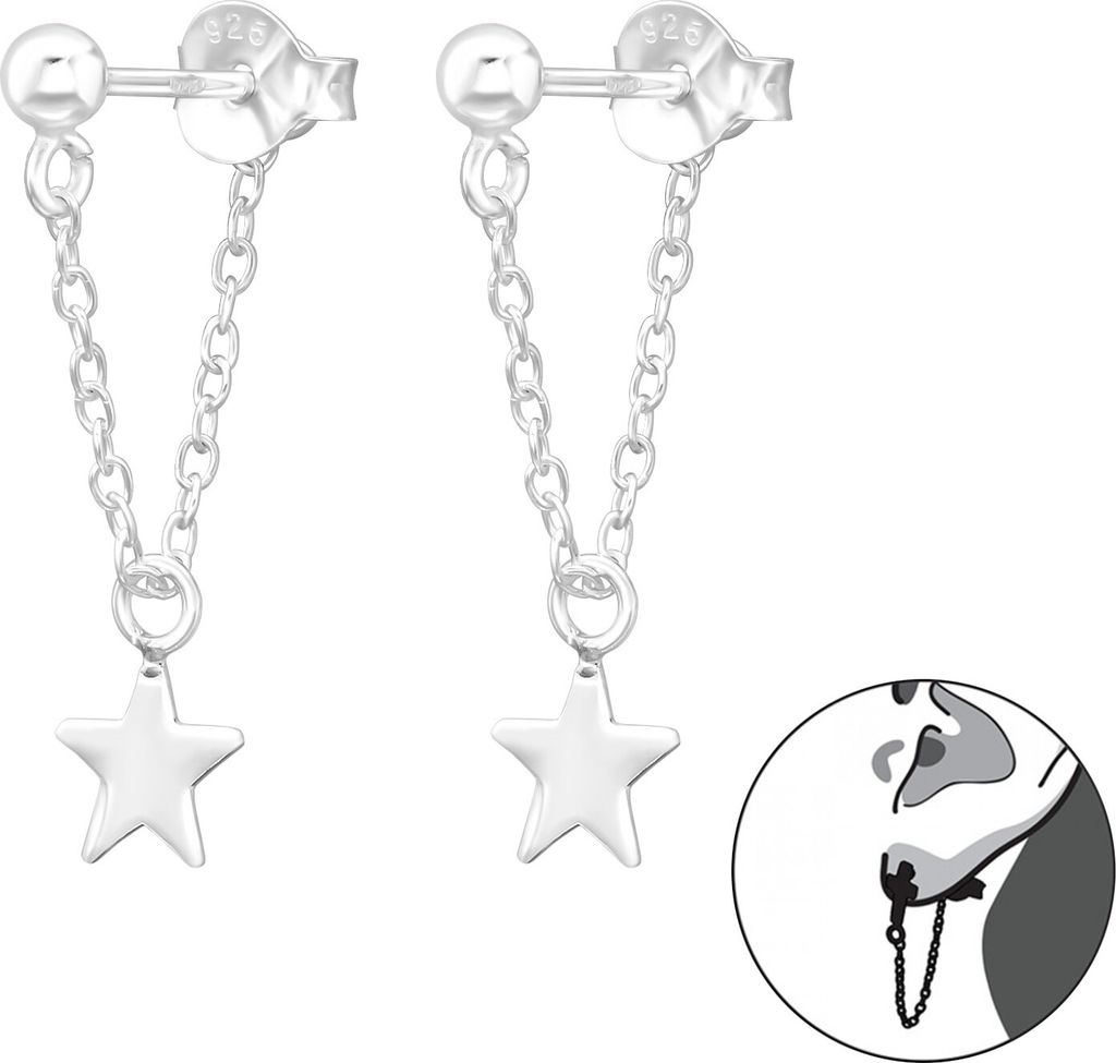 Ohrstecker Ear Jacket 925 Sterling Silber Ball 3mm mit Produktbild 