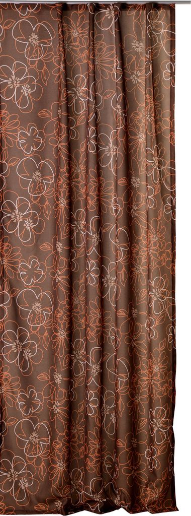 Vorhang Gardine Braun 140x245 cm blickdicht Kräuselband Produktbild 