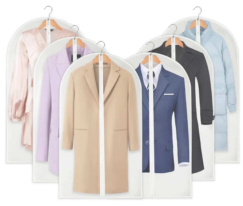 Housses pour chemises et vestes 60x120 cm rangement dressing lot de 6