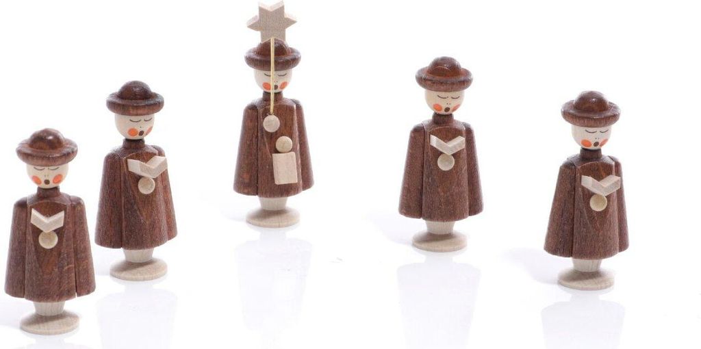 Tischdeko Kurrendefiguren 5 Figuren Natur Höhe ca 5 cm NEU