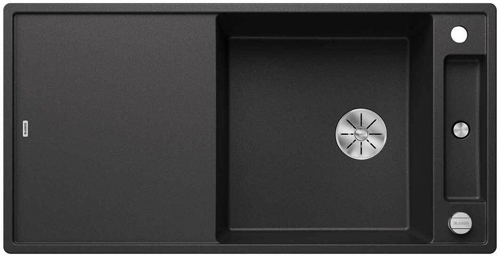 BLANCO Axia III XL 6S-Spüle - SILGRANIT - 1 große Schüssel - reversibel - selbstentleerend - Siphon enthalten - Glasplatte - Anthrazit