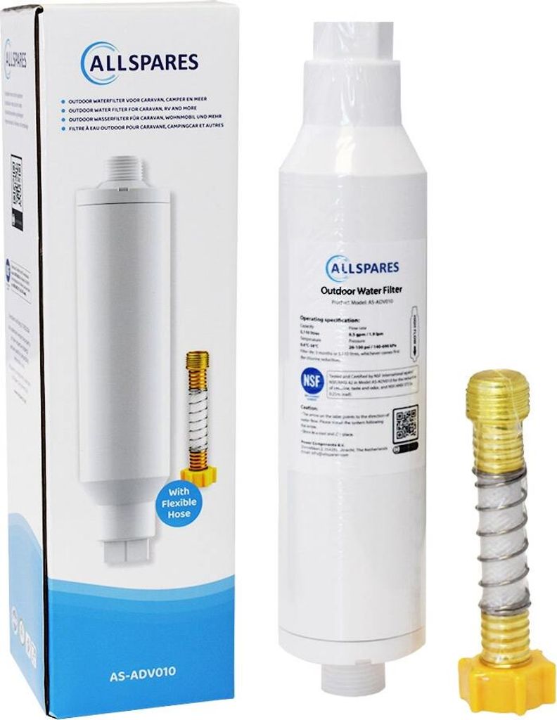 AllSpares Outdoor Wasserfilter für Wohnwagen und Boot geeignet – Mobiler Wasserfilter zur Verbesserung der Wasserqualität beim Camping oder auf...