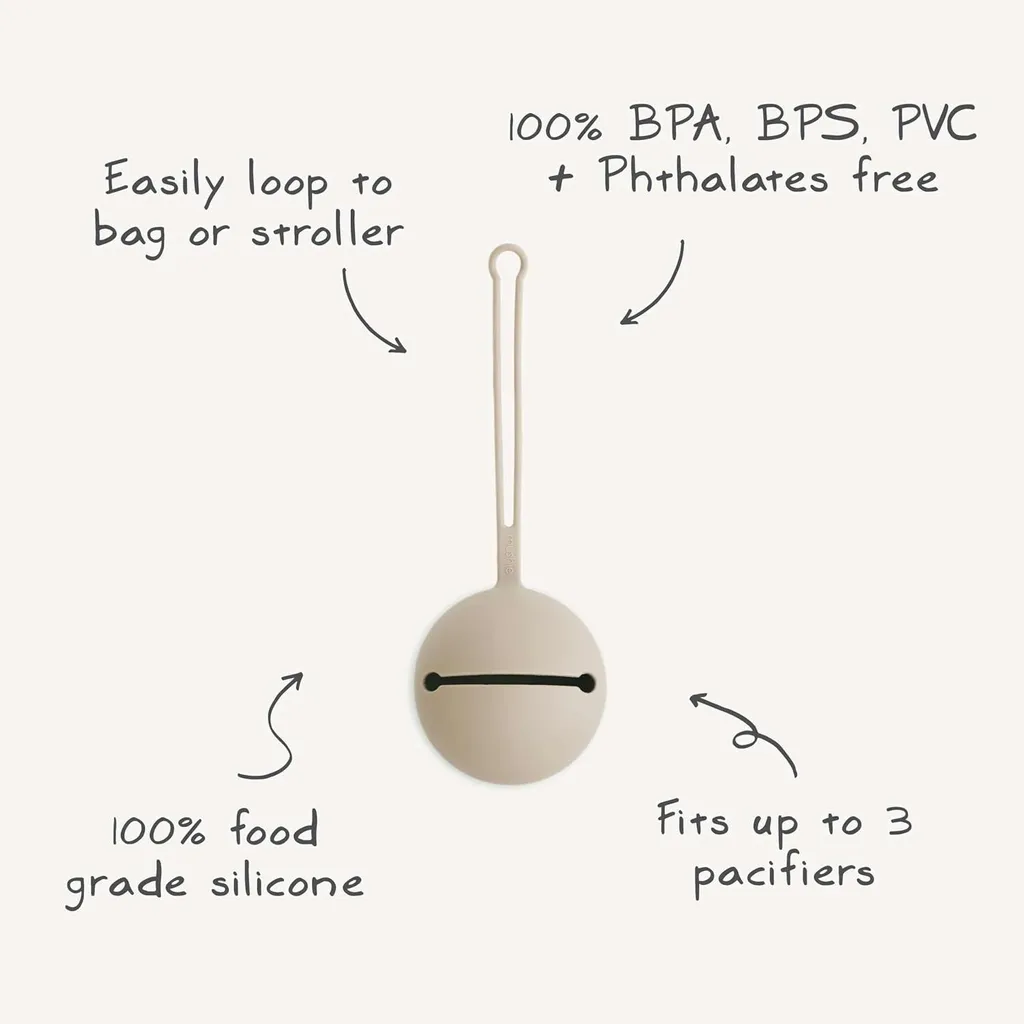Étui à sucette Mushie Silicone Pacifier Case Khaki pour bébé - 11