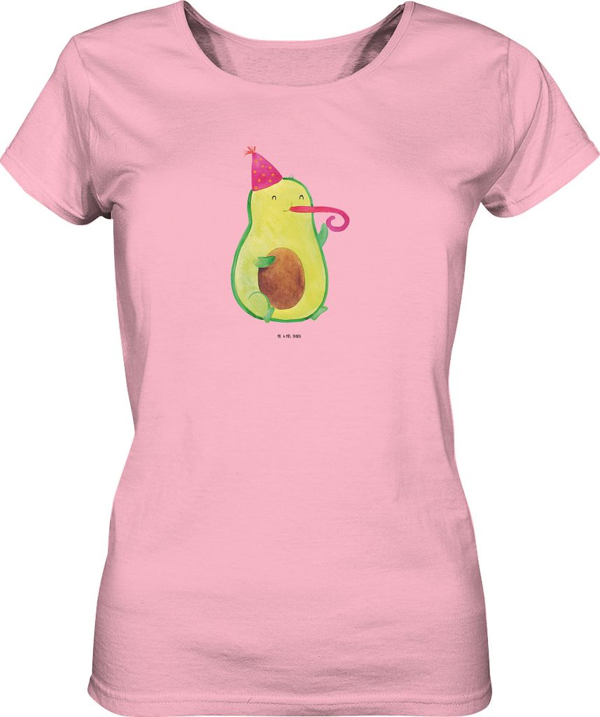 Mr. & Mrs. Panda T-Shirt für Frauen Avocado Geburtstag Größe S - Baumwolle Pink - Geschenk, Party, Feier, Überraschung, Baumwollshirt Damen, Sh...