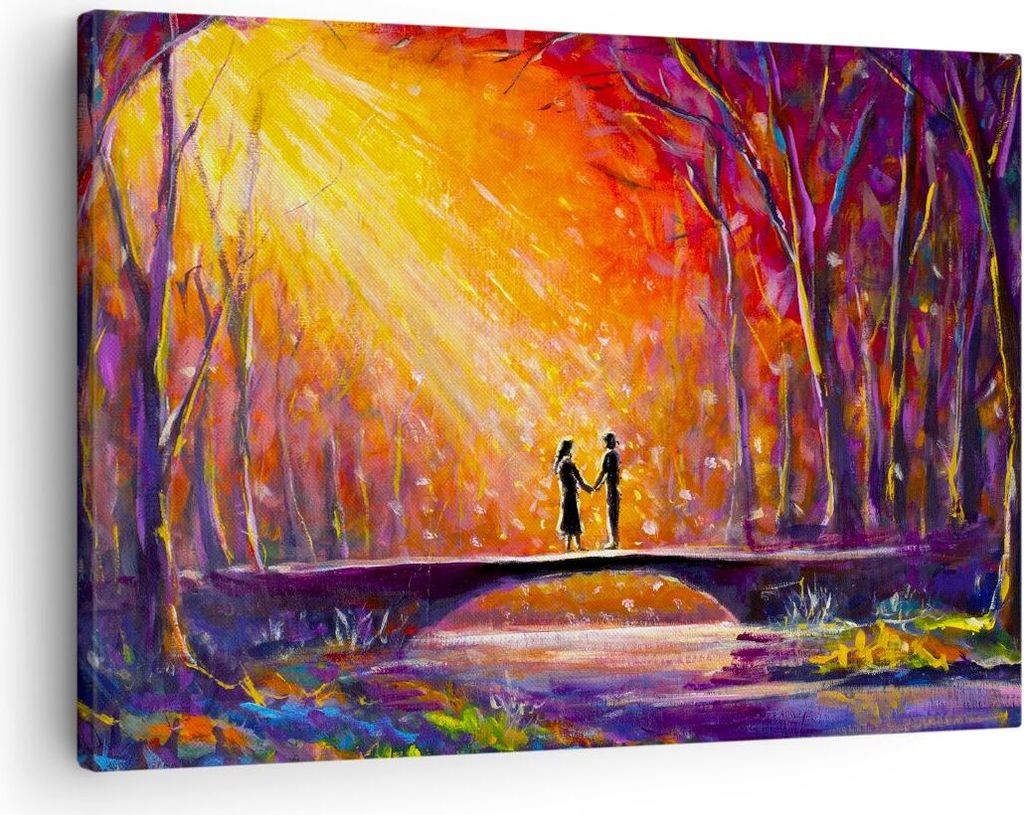 Bild auf Leinwand - Leinwandbild - Wald Baum Natur - 70x50cm - Wand Bild - Wanddeko - Wandbilder - Leinwanddruck - Bilder - Kunstdruck - Wanddekora...