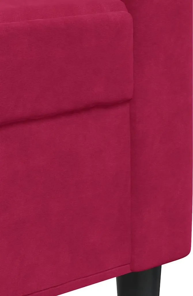 Fauteuil 60 cm en Velours Rouge Vin - Finition Douce et Design Moderne - 7