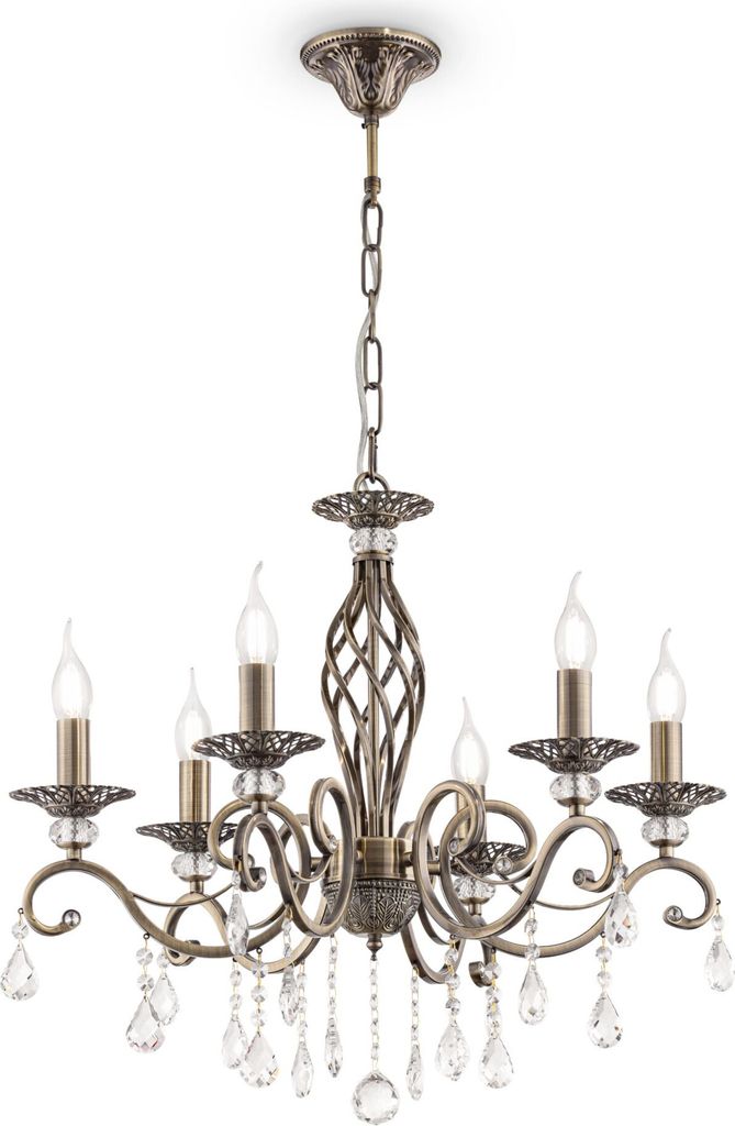 Maytoni Grace Kronleuchter 6-flammig, Messing, Kristall, dimmbar, E14, 60W