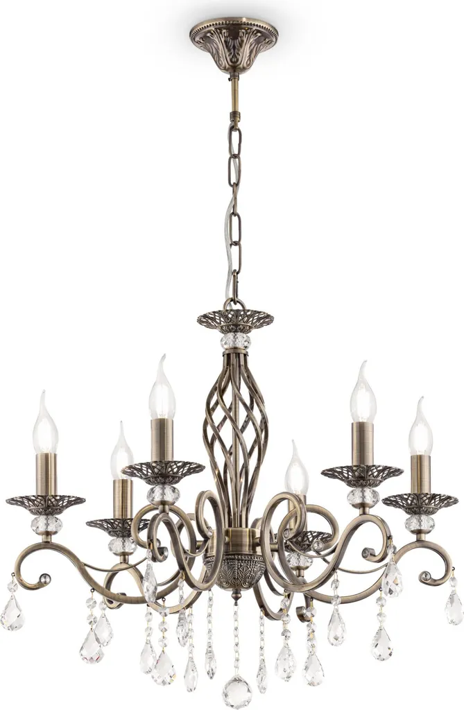 Lustre pour Salle à Manger Maytoni Grace en Laiton et Cristal Chic