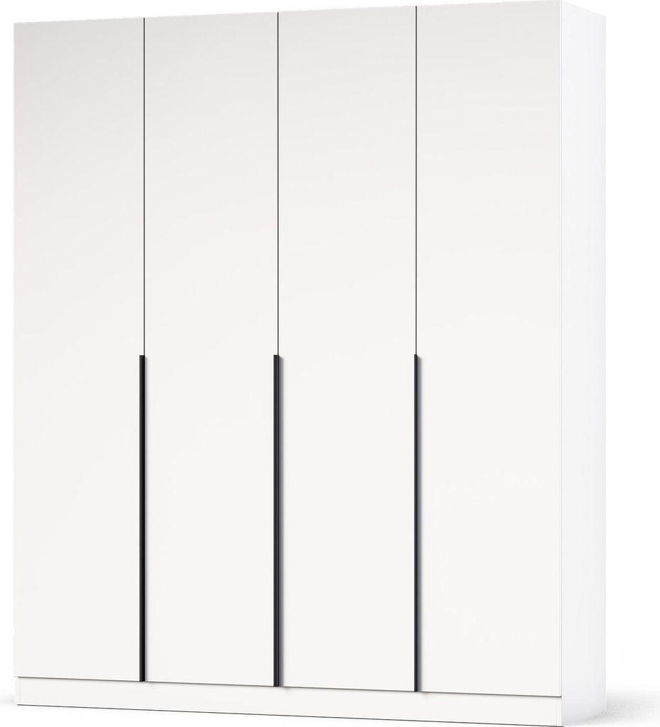 Kleiderschrank FINN 200 x 240 cm Weiß 4 Türen mit SoftClose Produktbild 