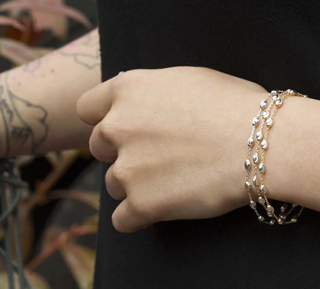 Bracelet bicolore pour soirée et travail - Accessoire chic AGB513 17cm