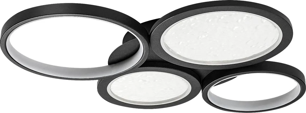 Luminaire Plafonnier Aranis LED Rond Noir 40cm pour Salon et Bureau