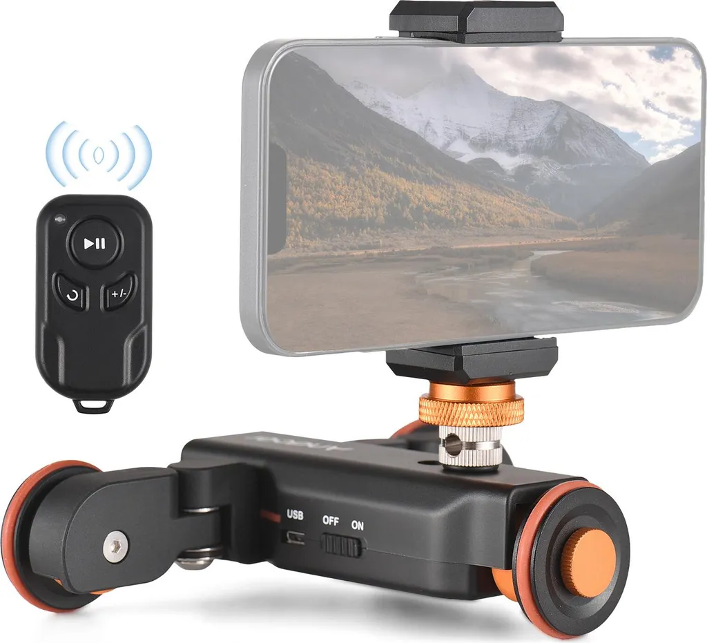 Motorized Camera Dolly Slider - Precisione 2.4G e Display Graduato - 4