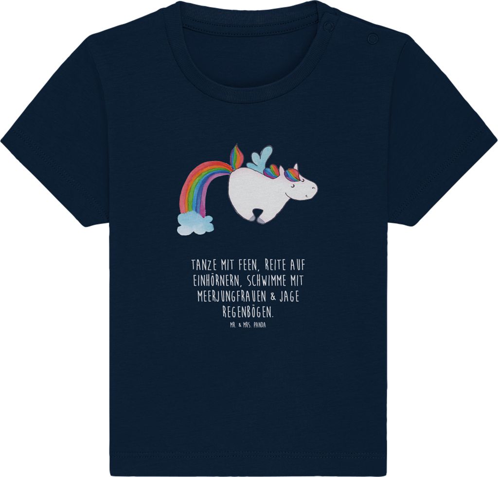 Mr. & Mrs. Panda T-Shirt Einhorn Fliegendes Pferd 24. - 36. Monat - French Navy - Geschenk, Realität, Unicorn, Kleinkind, Spielen, Kinder Top, Reg...