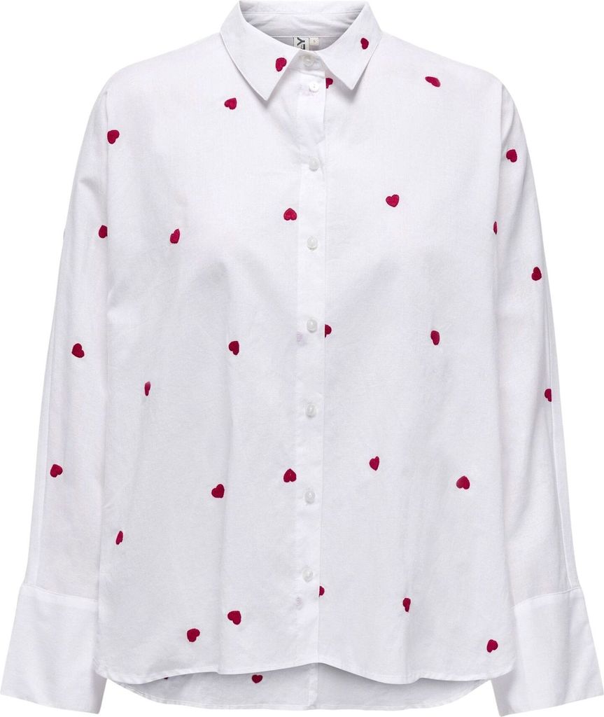 ONLY Bluse Hemdkragen Box Fit Manschetten Knopfleiste Größe: M
