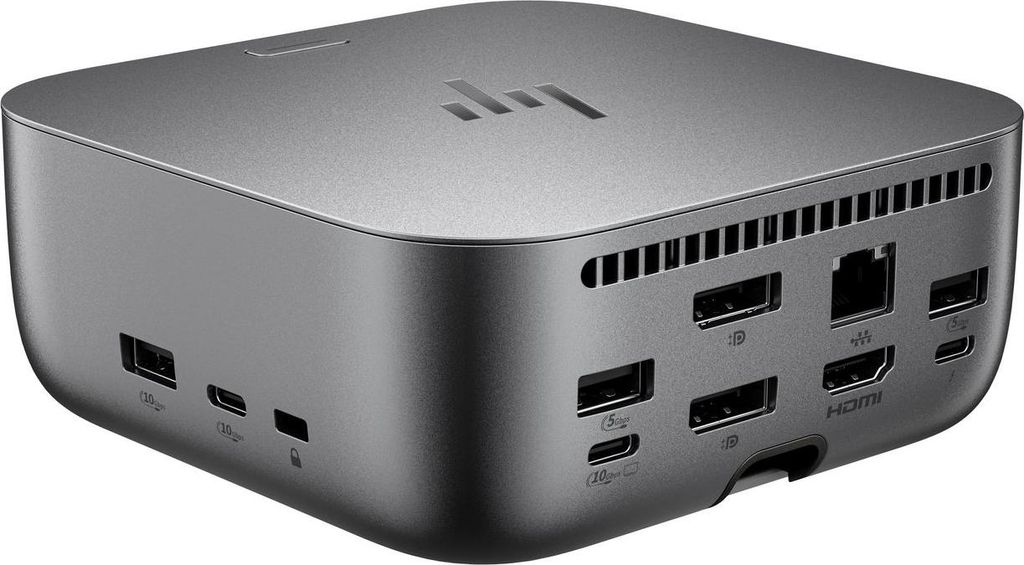 HP Thunderbolt 4 Ultra 180 W G6 Dockingstation, Kabelgebunden, Thunderbolt 4, 180 W, 10,100,1000,2500 Mbit/s, Grau, 8K Ultra HD
