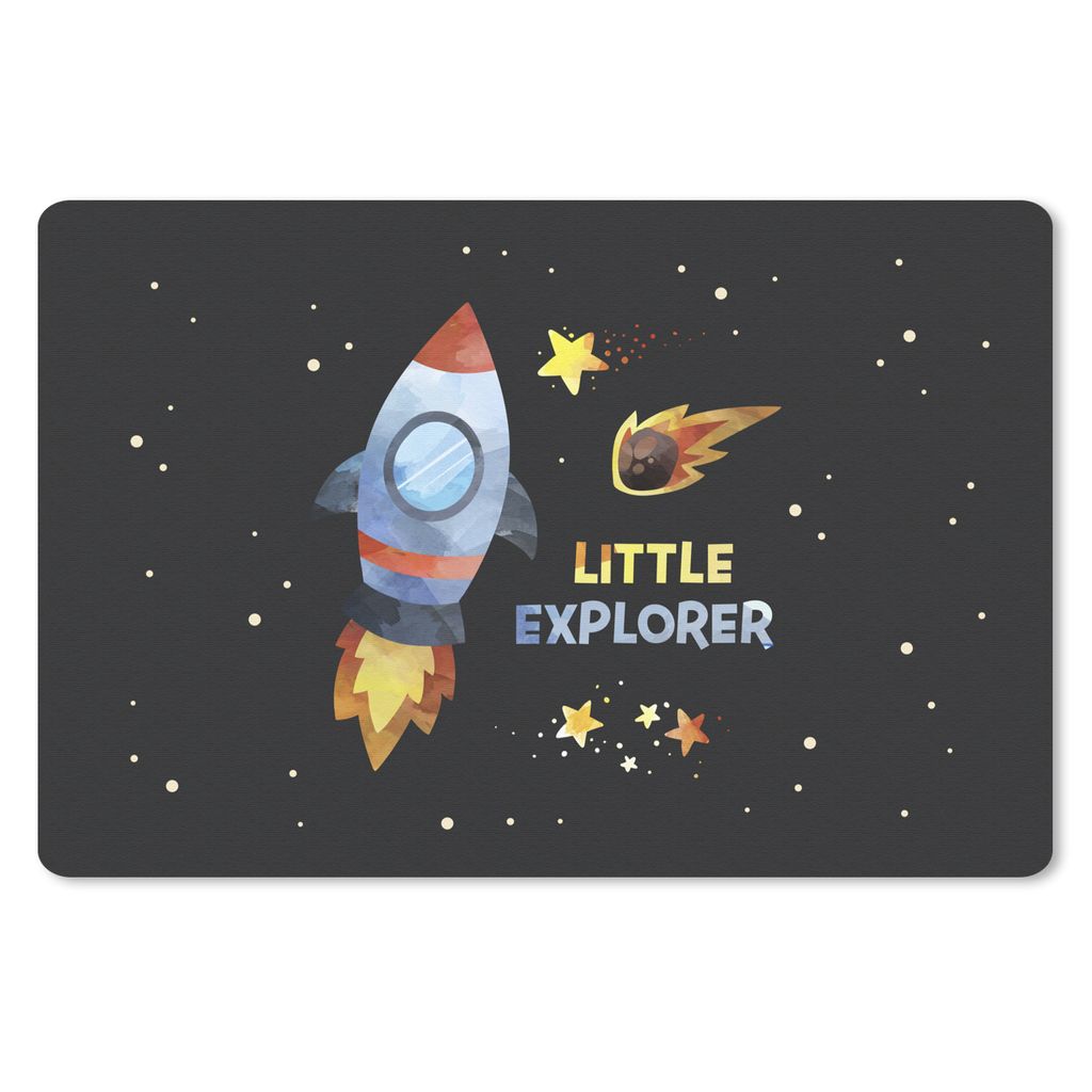 MuchoWow Schreibtischunterlage Zitate - 'Kleiner Entdecker' - Sprichwörter - Kinder - Junge - Mädchen - Kinder 60x40 cm - XXL Mauspad - Großes...