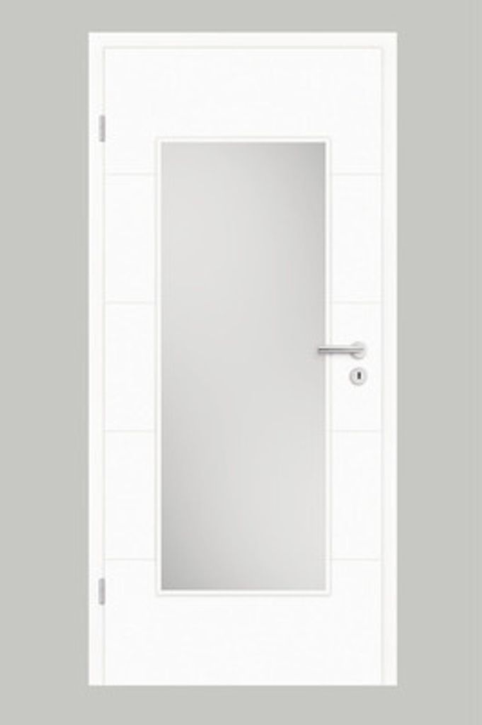 Pertura Zimmertür Tilda 10 Design weiß lackiert (ähnlich RAL 9003) 73,5x198,5 cm Links mit Lichtausschnitt HD (ohne Glas