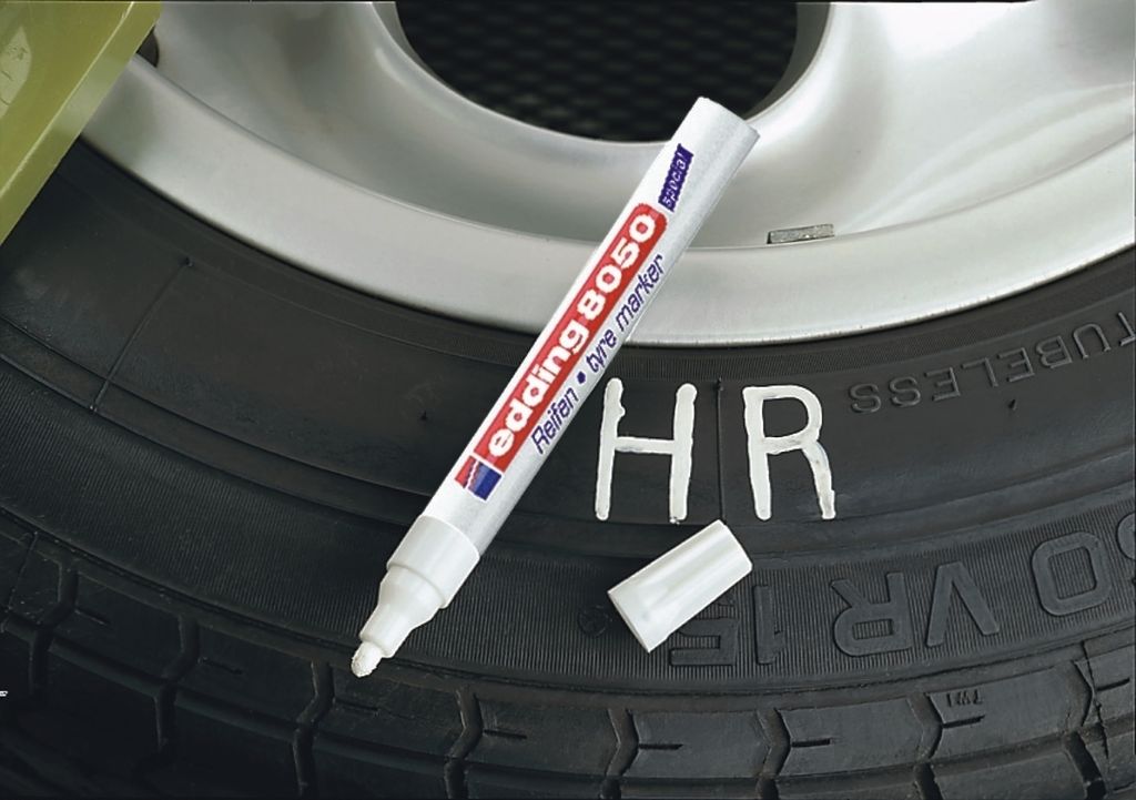 Edding - Filzstift 8050 Bänder rund 2-4mm weiß | 10 Stück