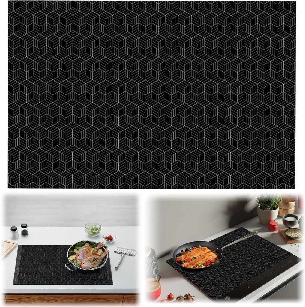 Induktionsfeld Schutzmatte, Herdabdeckplatte, Herdabdeckung Induktionsfeld, Hitzebeständige Unterlage, Silikon Induktion Schutzmatte - 78x52cm