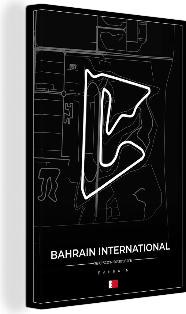 OneMillionCanvasses - Leinwandbilder - 90x140 cm, Formel 1 - Rennstrecke - Bahrain International Circuit - Bahrain - Rennstrecke - Schwarz, Wandb...