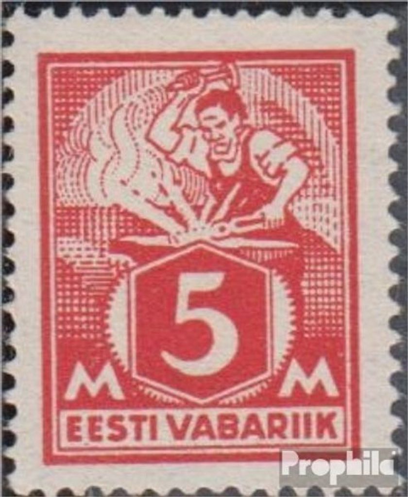 Briefmarken Estland 1922 Mi 37A postfrisch Freimarken: Handwerker