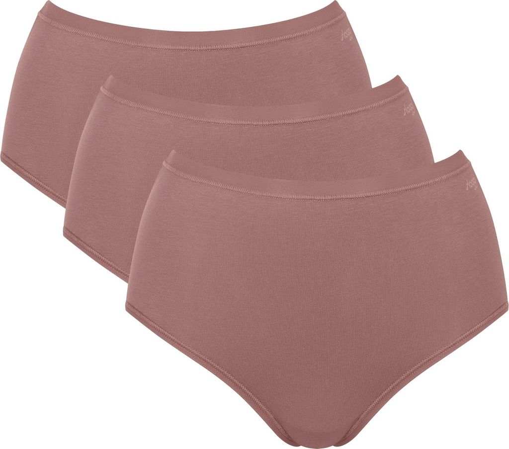 Sloggi Damen Highwaist-Slips, 3er Pack - GO Daily Baumwolle Highwaist 3P, Unterhose, Stretch-Baumwolle Braun L