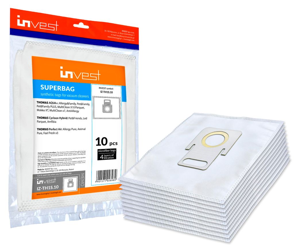10x Staubsaugerbeutel kompatibel mit Thomas AQUA+: Produktbild 