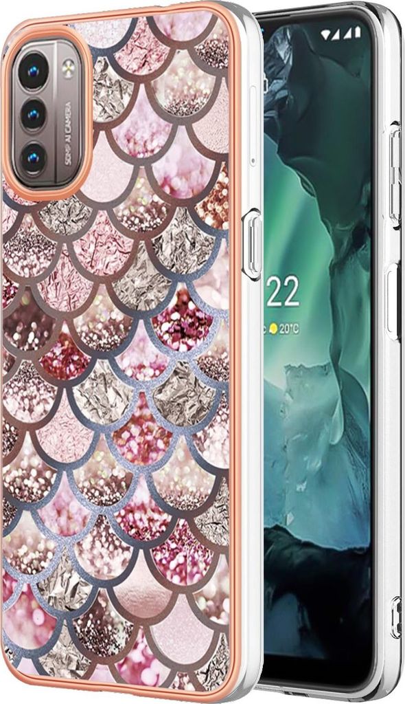 Nokia G21 / G11 Hülle, Muster Handyhülle Anti-Shock Weich TPU Bumper Schutzhülle für Nokia G21 / G11 Pink