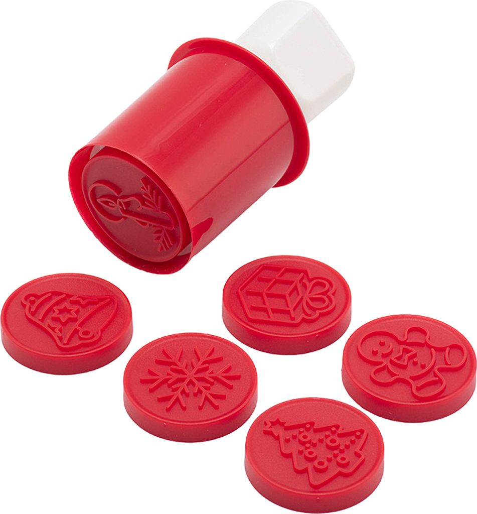 Weihnachtsplätzchen-Stempel-Set, 6 Stile, Ausstechformen, Formen, Kolben, antihaftbeschichtet, selbstgemachte Weihnachtsplätzchen, Prägeform, Sc...