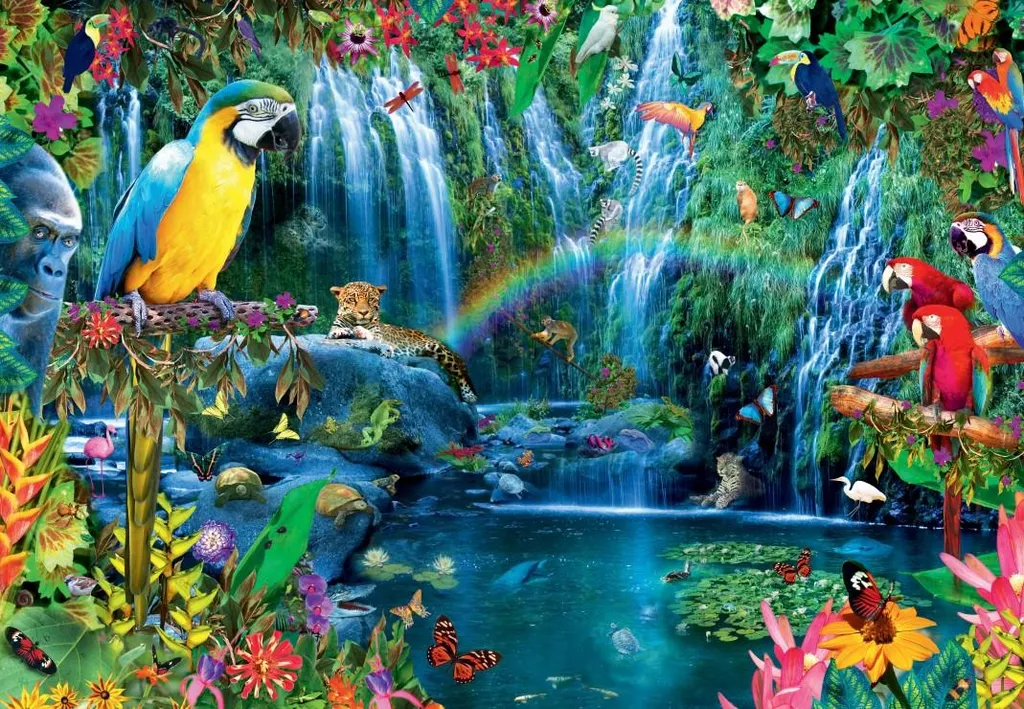 Puzzle 1000 pièces détente et loisirs Bluebird Parrot Tropics thématique