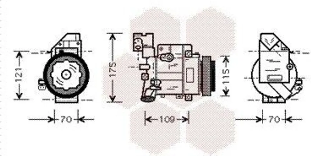 Compresseur clim de rechange VAN WEZEL 3000K075 pour Mercedes W168