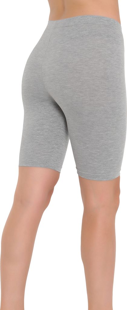 OCERA Damen Kurze Leggings (Radler) aus atmungsaktiver Baumwolle mit hoher Taille, Standard 100 , Grau - L