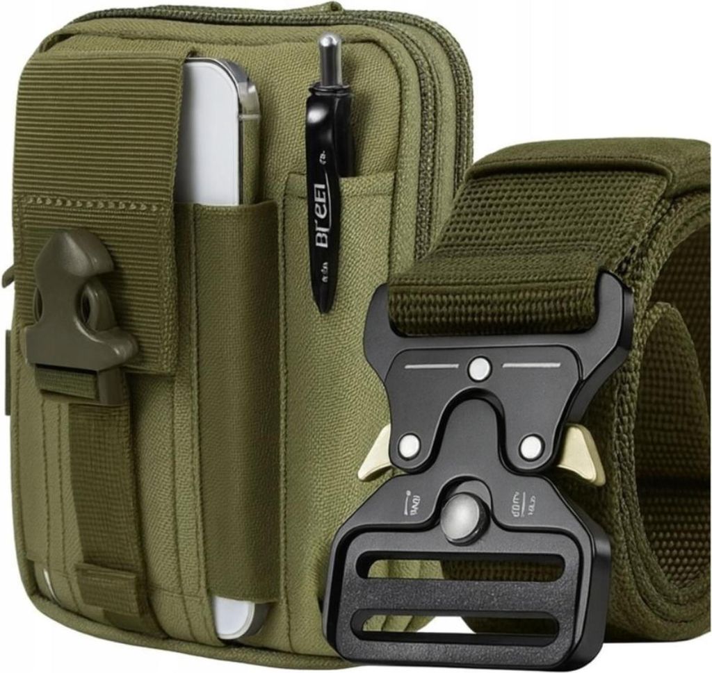 Gürteltasche - Militärtasche - Militärstil - Militär - Survival - Herren - Set mit Gürtel - Grün