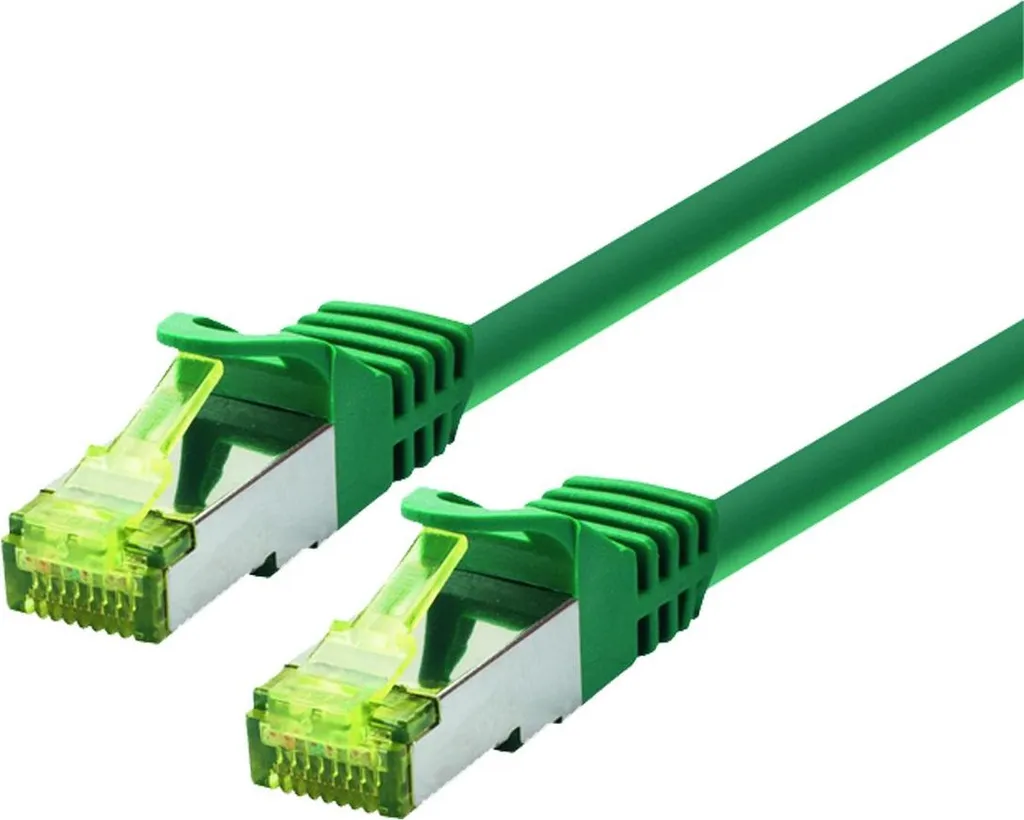 LOGON TCR6ASS200G Câble Réseau Cat6a S/FTP Blindé Vert 20m Ethernet