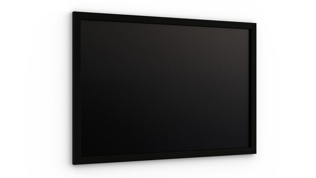 Lavagna nera da gesso 60x40 cm con cornice nero in legno Immagine del prodotto 