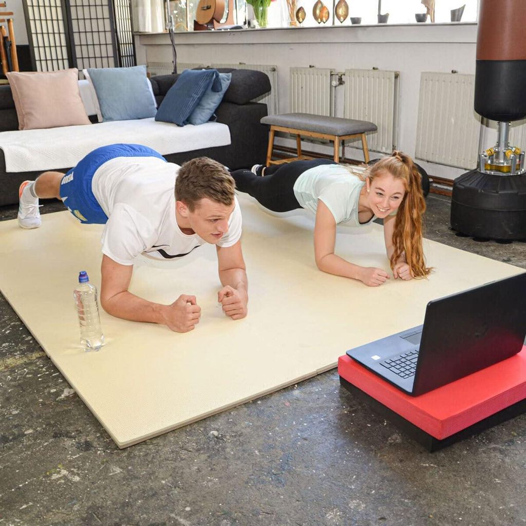 2 cm Dicke Gymmat - Bodenmatte für Fitnessräume - 4 EVA Sportmatten - 1m² Bodenmatten