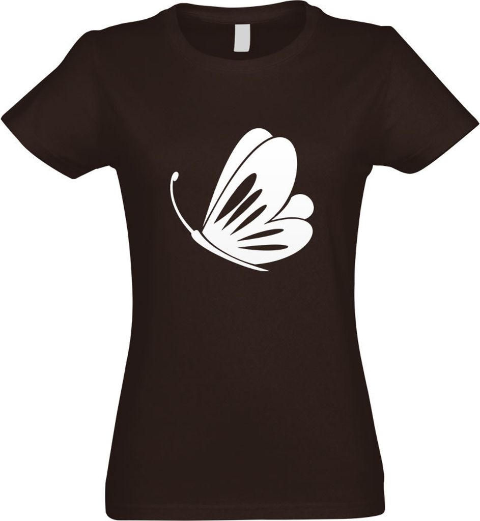Kiwistar - T-Shirt tailliert - Damen - Chocolate - Schmetterling Nr 1 - mit Motiv Bedruckt - Funshirt Design - Sport - Freizeit - Damen - L