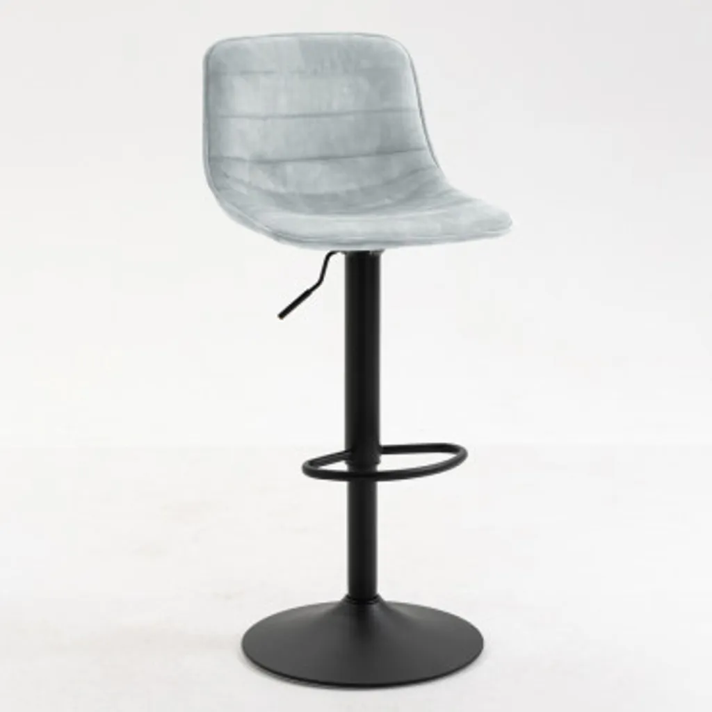 Tabouret pivotant ATIT CasaDolce : confort textile gris et cadre noir