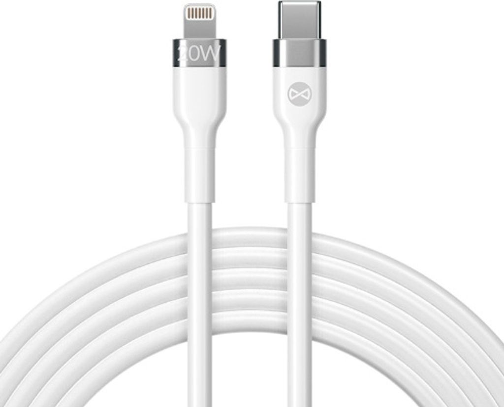 Forever Flexibles Lade- und Datenübertragungskabel, USB auf Lightning, 2,0 m, 20 W, weiß