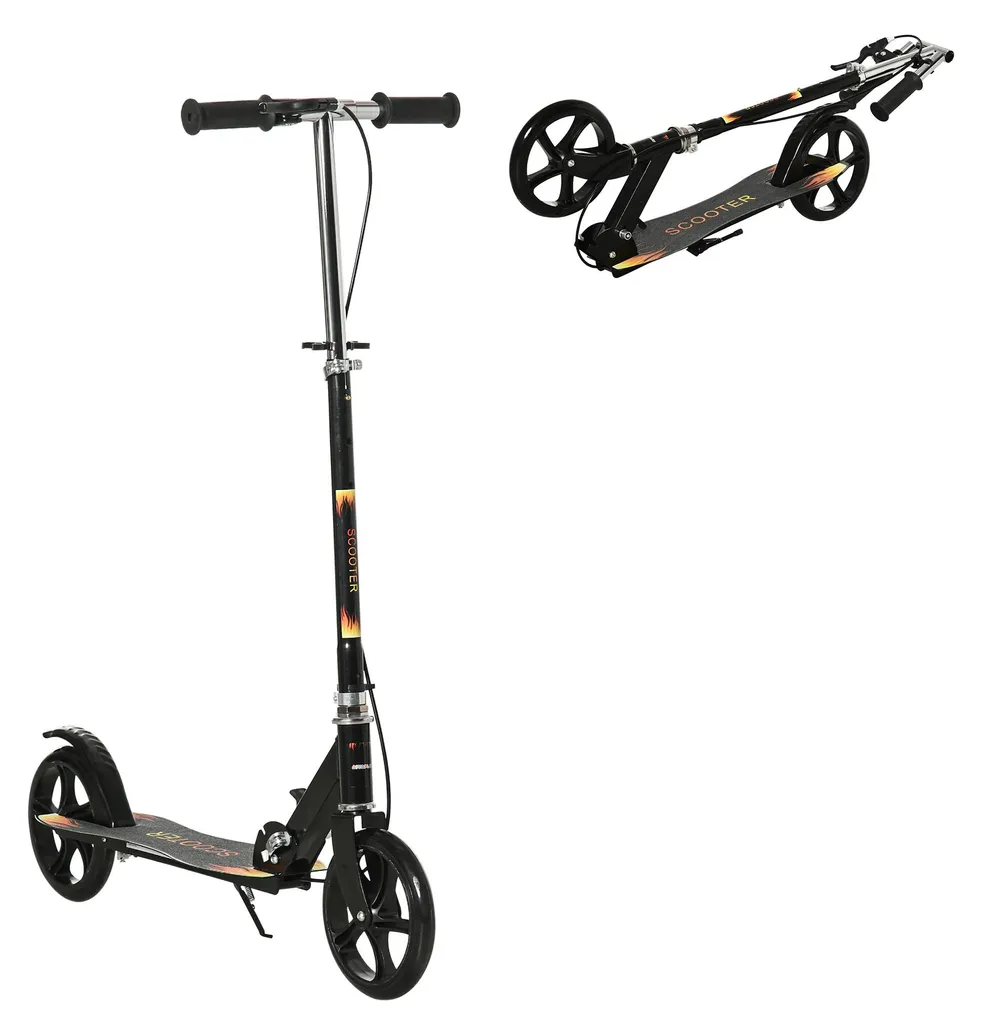 Trottinette pliable enfant sécurisée double frein guidon noir réglable