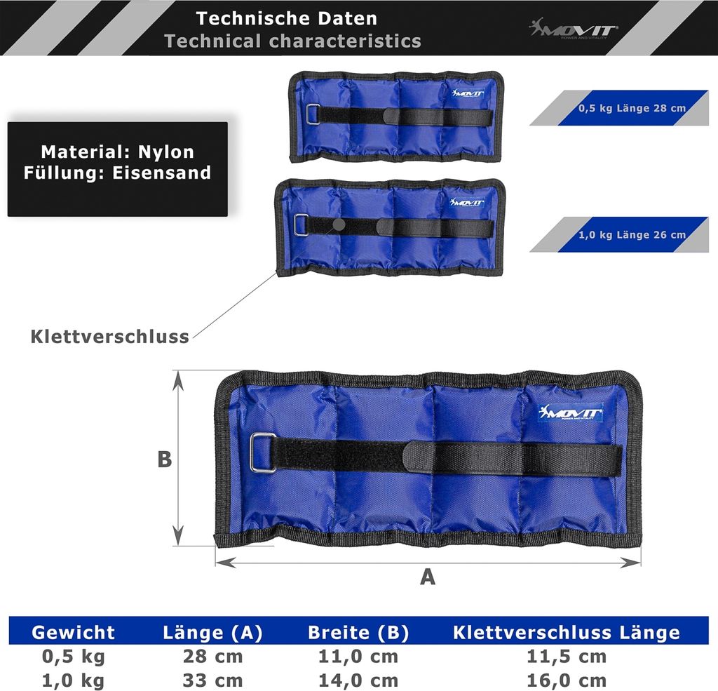 MOVIT 4 Gewichtsmanschetten Laufgewichte Fußgewichte Produktbild 4