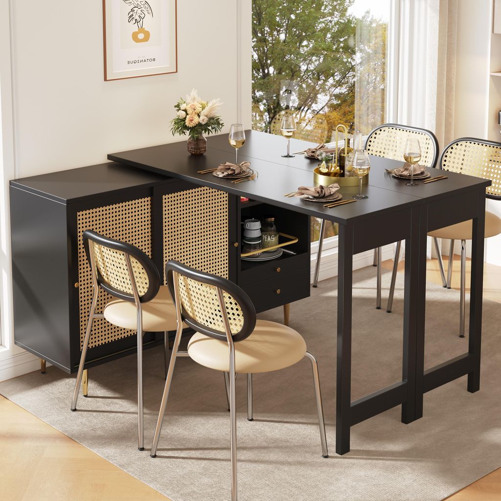 MODFU Meuble Bar Moderne Avec Étagères Et Portes, Table De Image du produit 