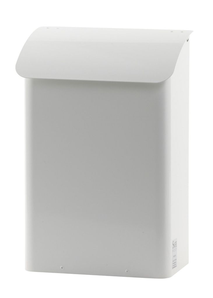 Feuerer Wandbriefkasten aus Metall | HxBxT 42,5x29x18cm | Einwurföffnung 26x2,3cm | Weiß