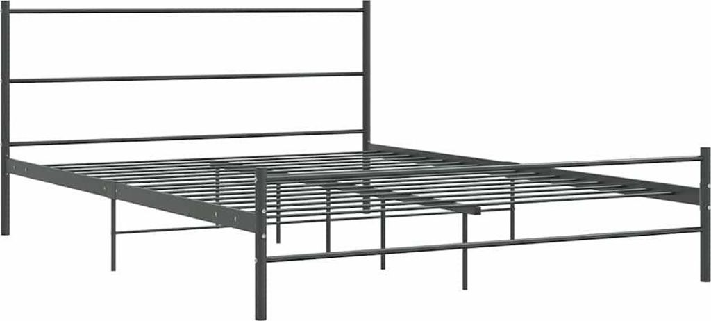 vidaXL Rám postele bez matrace šedý kov 140×200 cm Obrázek produktu 