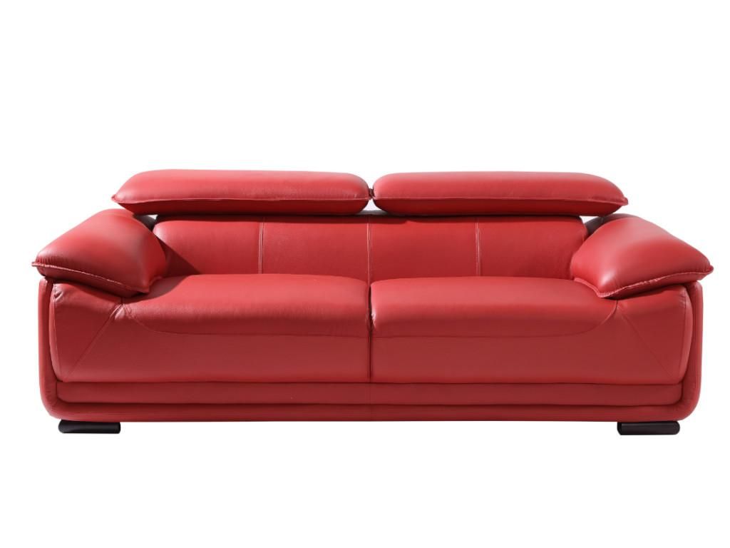 MACELO 3-Sitzer Sofa aus Leder - Rot Produktbild 